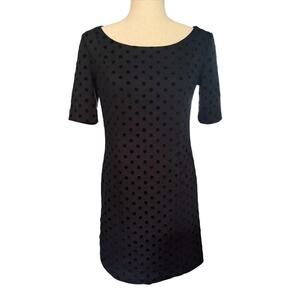 Lauren Conrad Dress Women's Sz 4 jacquard velvet dot Cocktail Short Sleeve Party